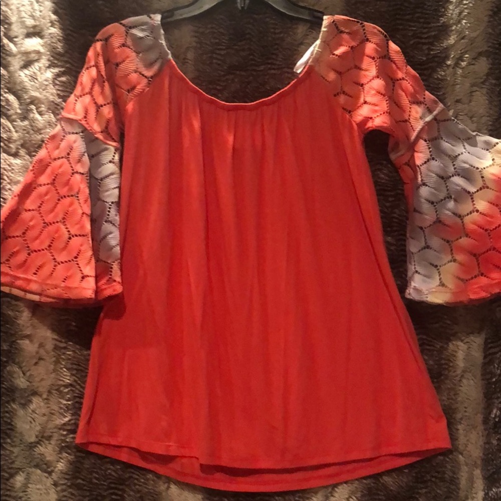 Coral off the shoulder top